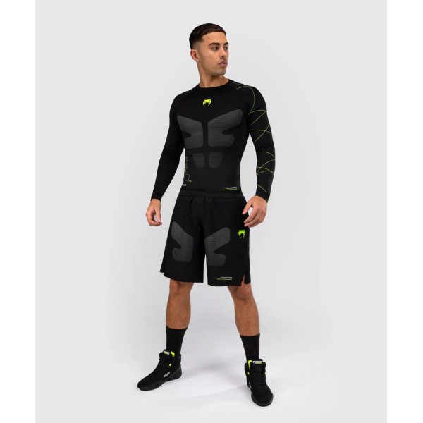 Рашгард Venum Training Camp 4.0 Long Sleeve Rashguard - Black/Neon Green