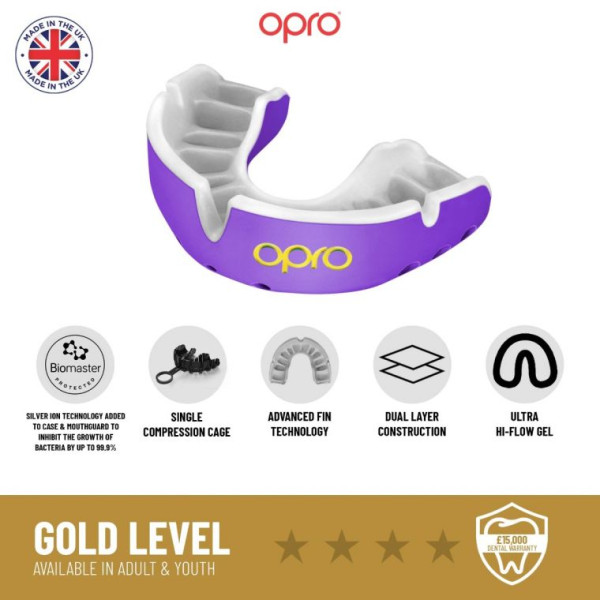 Капа OPRO Self-Fit GEN5 Gold Level Purple Pearl