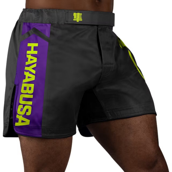 Шорти для MMA Hayabusa Icon Mid-Thigh MMA Shorts Black Neon