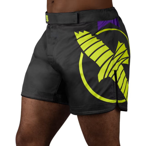 Шорти для MMA Hayabusa Icon Mid-Thigh MMA Shorts Black Neon