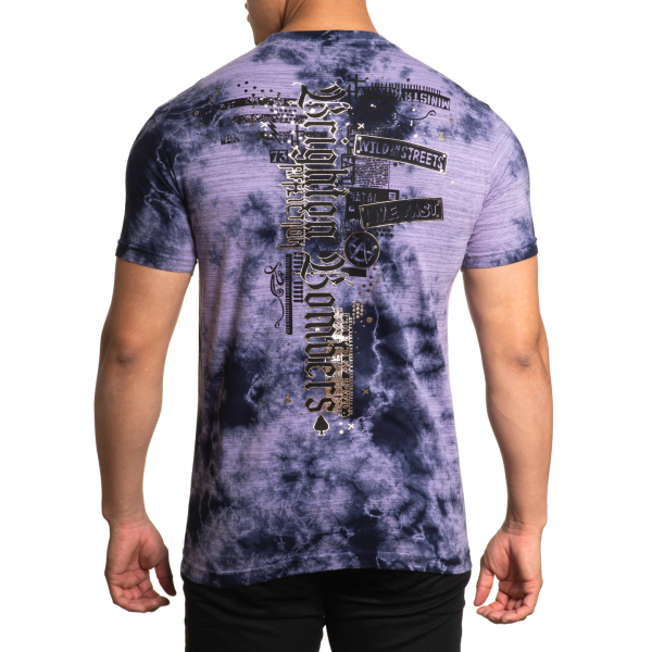 Футболка Affliction Brighton Bombers Tee Dusk Purple Plumeria Crystal