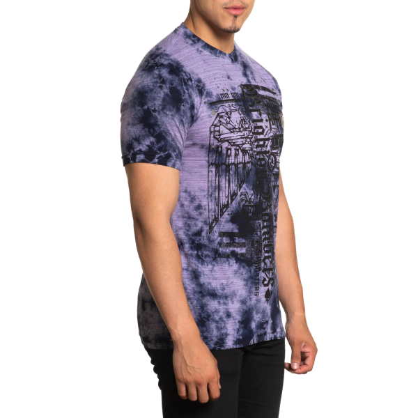 Футболка Affliction Brighton Bombers Tee Dusk Purple Plumeria Crystal