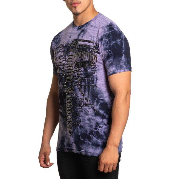 Футболка Affliction Brighton Bombers Tee Dusk Purple Plumeria Crystal