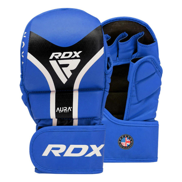 Рукавиці для ММА RDX Grappling Gloves Shooter Aura Plus T-17 Blue-Black