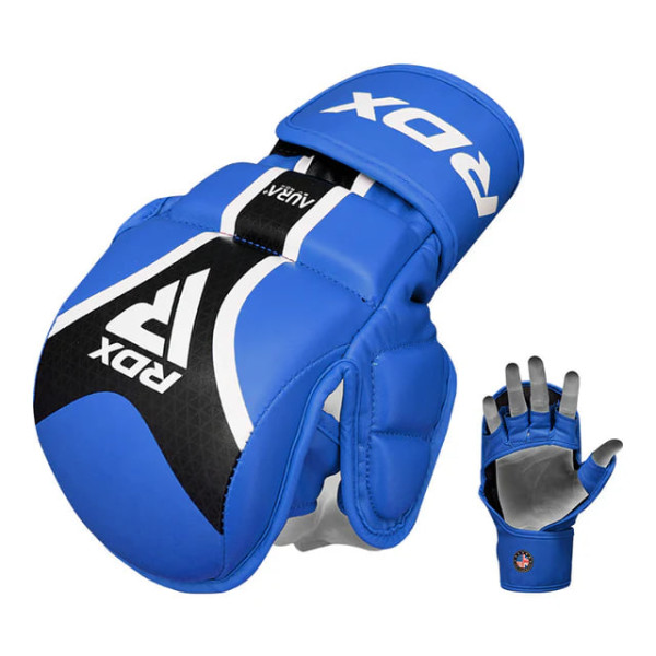 Рукавиці для ММА RDX Grappling Gloves Shooter Aura Plus T-17 Blue-Black