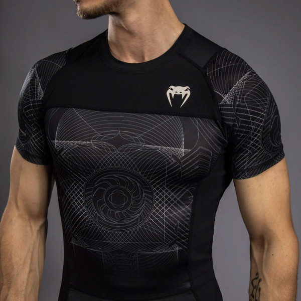 Рашгард Venum G-Fit Air Men's Short Sleeve Rashguard Deep Black Desert Sand