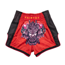 Дитячі тайські шорти Fairtex BSK2108 Kids Silent Warrior Red