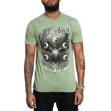 Футболка Affliction AC Born Free T-shirt Oil Green Lava Wash