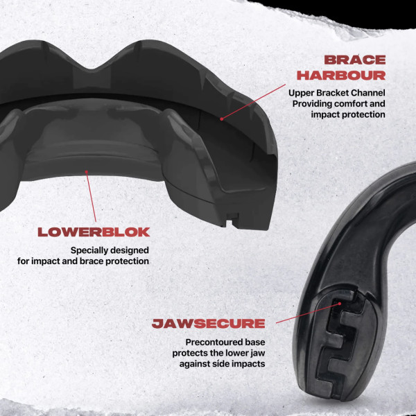 Капа для брекетів SAFEJAWZ Ortho Series Self-Fit Mouthguard for Braces Black