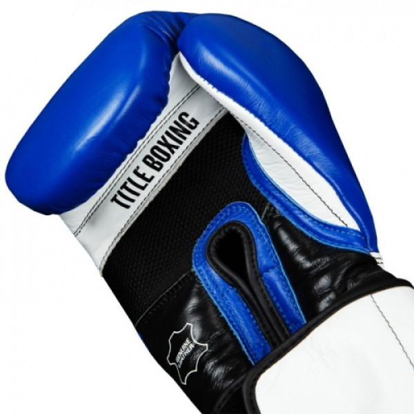 Боксерські рукавиці Title Premium Leather Performance Training Gloves Blue