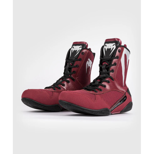 Боксерки Venum Elite Boxing Shoes Wine Lees Silver Logo