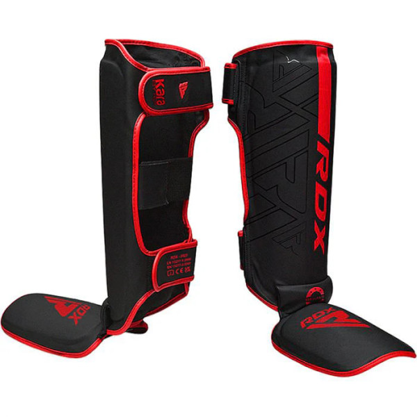 Захист гомілки RDX F6 Kara MMA Shin Instep Guards Matte Red