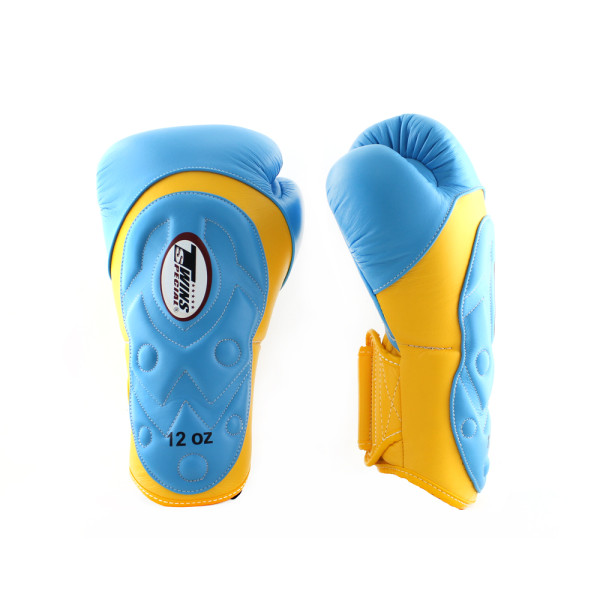 Боксерські рукавиці Twins Velcro Extra Design BGVL6-AV Yellow Lightblue