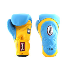 Боксерські рукавиці Twins Velcro Extra Design BGVL6-AV Yellow Lightblue