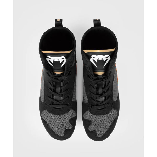Боксерки Venum Elite Boxing Shoes Black White Gold