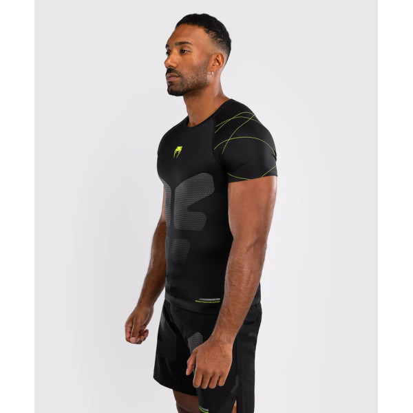 Рашгард Venum Training Camp 4.0 Short Sleeve Rashguard - Black/Neon Green