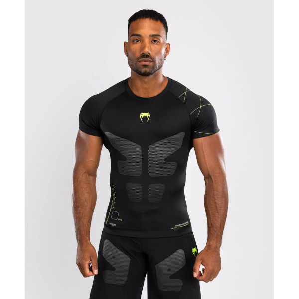 Рашгард Venum Training Camp 4.0 Short Sleeve Rashguard - Black/Neon Green