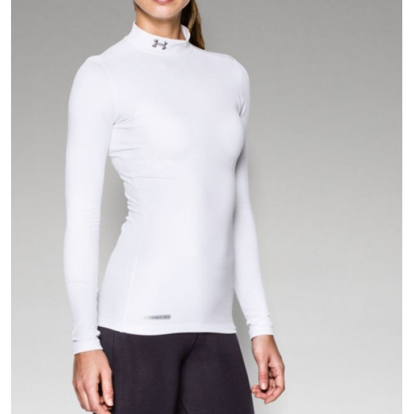 Жіноча термокофта Under Armour ColdGear Fitted Long Sleeve Mock White