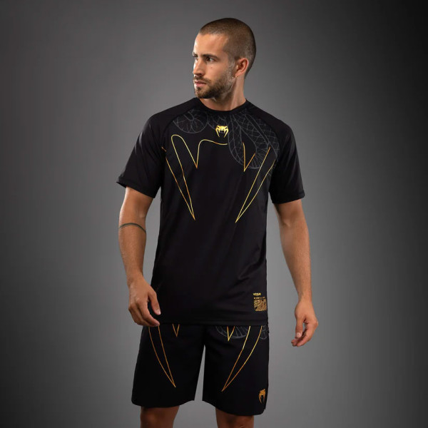 Футболка Venum Serpenti Dry Tech T-Shirt Black Silver Gold