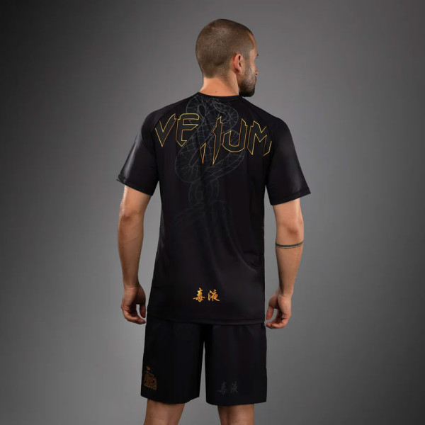 Футболка Venum Serpenti Dry Tech T-Shirt Black Silver Gold