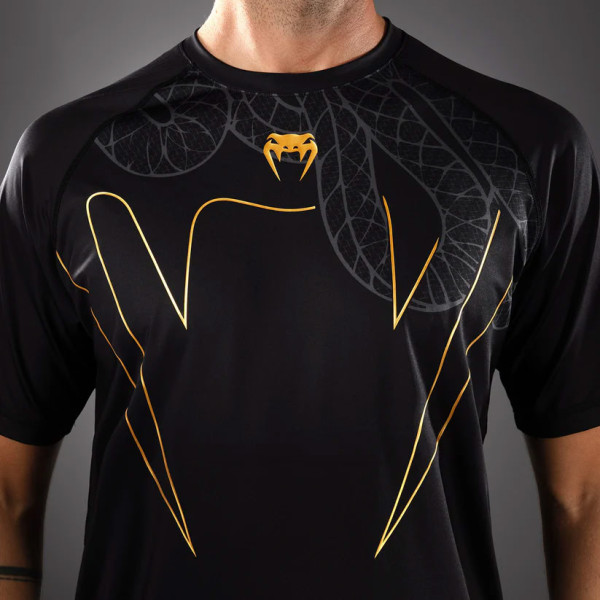 Футболка Venum Serpenti Dry Tech T-Shirt Black Silver Gold