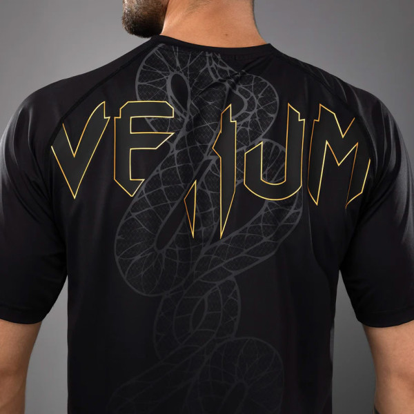 Футболка Venum Serpenti Dry Tech T-Shirt Black Silver Gold