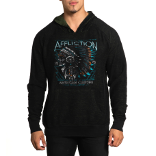 Двостороннє худі Affliction Stone Grail Rev PO Hood Mil.Green Crystal Wash/Black