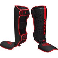 Захист гомілки RDX F6 Kara MMA Shin Instep Guards Matte Red