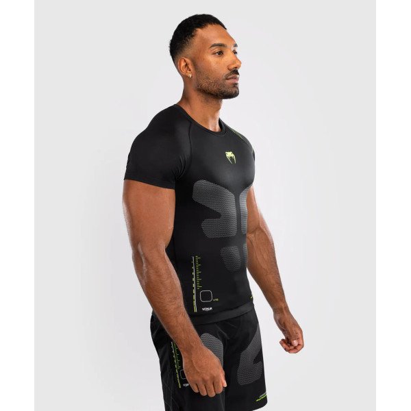 Рашгард Venum Training Camp 4.0 Short Sleeve Rashguard - Black/Neon Green