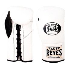 Бойові боксерські рукавиці Cleto Reyes Official Leather Fight Gloves White