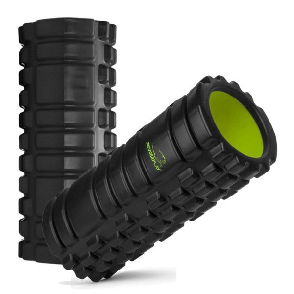 Масажний ролик (роллер) PowerPlay 4025 Massage Roller Чорно-зелений (33x15см.)