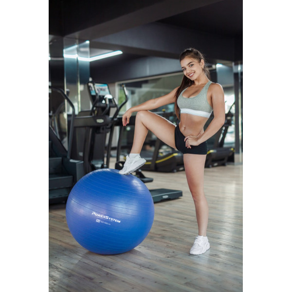 М'яч для фітнесу (фітбол) Power System PS-4012 Ø65 cm PRO Gymball Blue