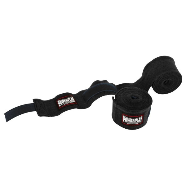 Бинти для боксу PowerPlay 3047 Чорні Lycra (спандекс) (2,5м)