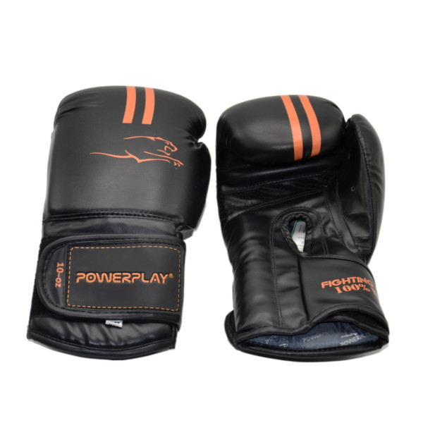 Боксерські рукавиці PowerPlay 3016 Contender Чорно-Оранжеві 14 унцій