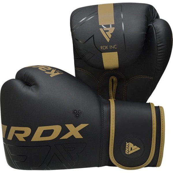 Боксерські рукавиці RDX F6 Kara Matte Golden 8 унцій (капа в комплекті)