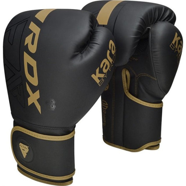 Боксерські рукавиці RDX F6 Kara Matte Golden 8 унцій (капа в комплекті)