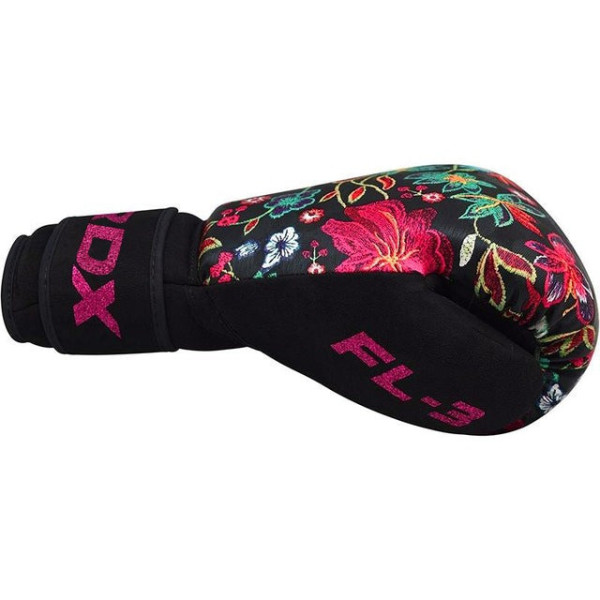 Боксерські рукавиці RDX FL-3 FLORAL BLACK-10 унцій (капа в комплекті)