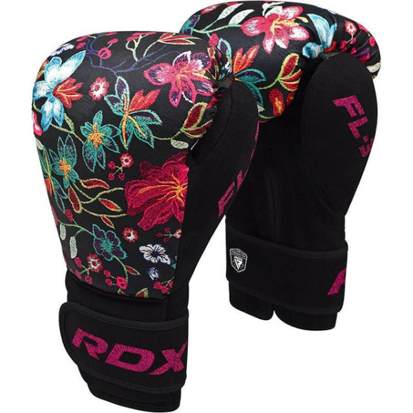 Боксерські рукавиці RDX FL-3 FLORAL BLACK-10 унцій (капа в комплекті)