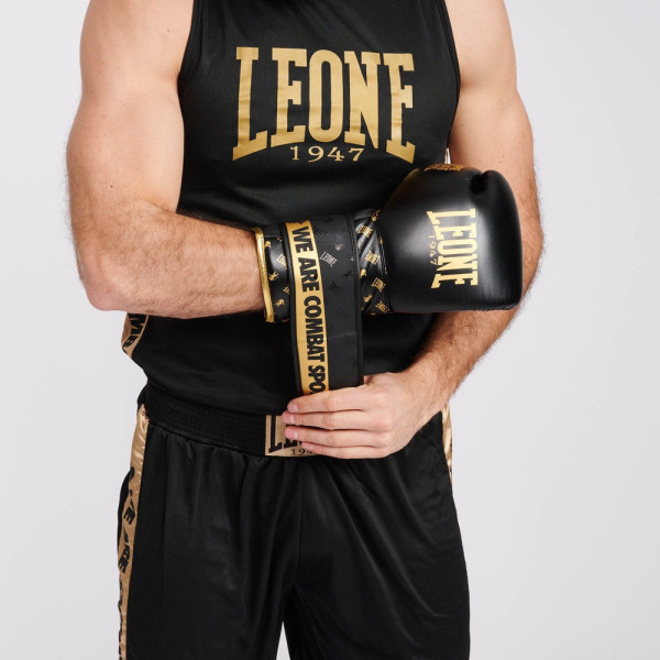 Боксерські рукавиці Leone GN220 DNA Black 10 унцій (бинти 4 м. в комплекті)