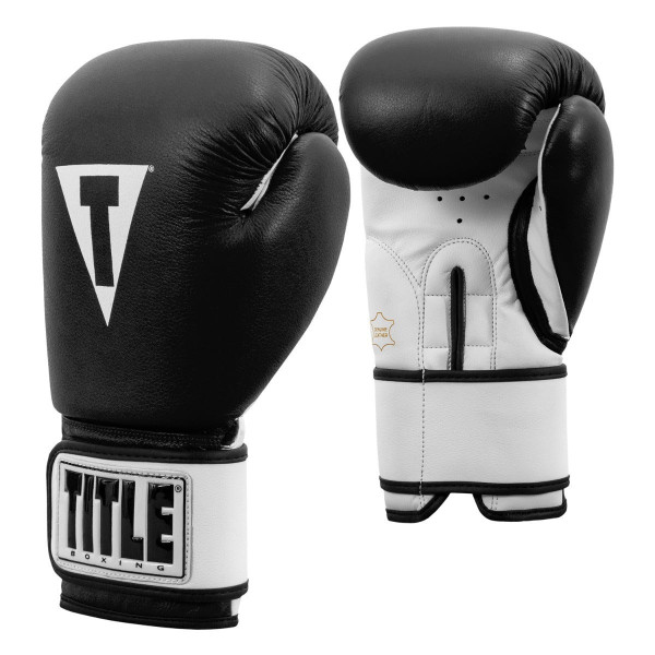 Боксерські рукавиці TITLE Premier Leather Black/White XL 16 oz