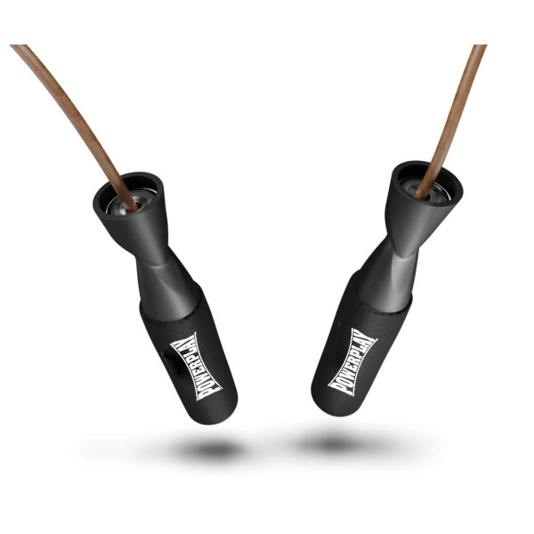 Скакалка шкіряна PowerPlay 4214 Leather Jump Rope Чорна 2.75 см.