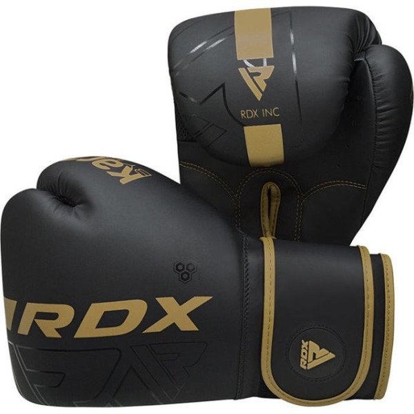 Боксерські рукавиці RDX F6 Kara Matte Golden 8 унцій (капа в комплекті)