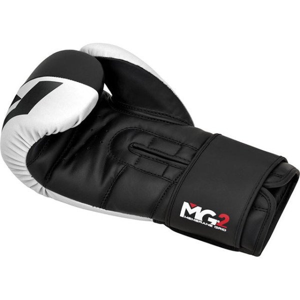 Боксерські рукавиці RDX F4 Boxing Sparring Gloves Hook&Loop WHITE/BLACK 14 унцій (капа у комплекті)