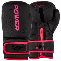 Боксерські рукавиці PowerPlay 3024 Ultra Mat Чорно-Рожеві 12 унцій