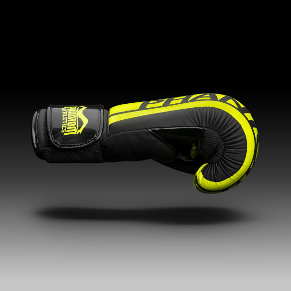 Боксерські рукавиці Phantom APEX Elastic Neon Black/Yellow 12 унцій (капа в подарунок)