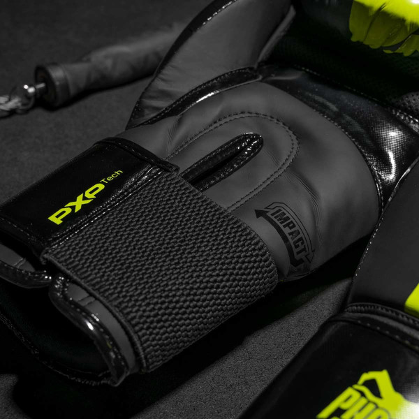 Боксерські рукавиці Phantom APEX Elastic Neon Black/Yellow 12 унцій (капа в подарунок)
