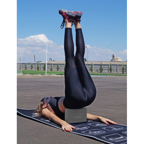 Блок для йоги PowerPlay 4006 Yoga Brick Сірий