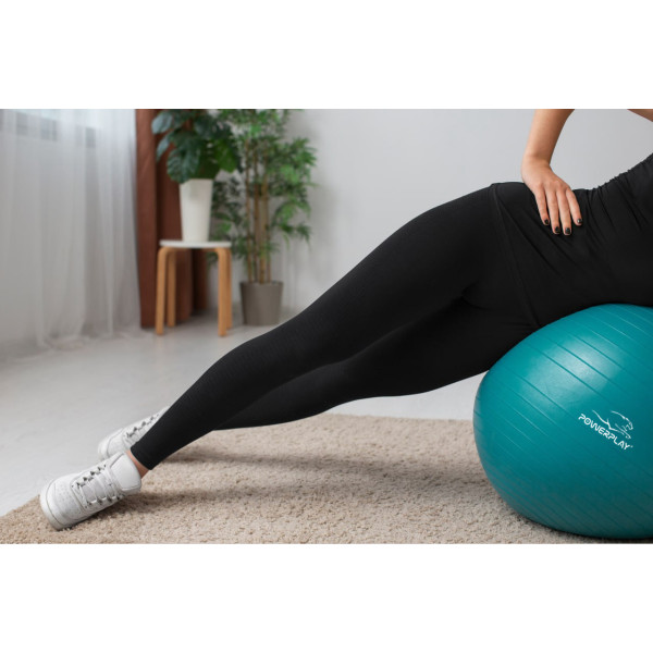 М'яч для фітнесу (фітбол) PowerPlay 4001 Ø75 cm Gymball Зелений + помпа