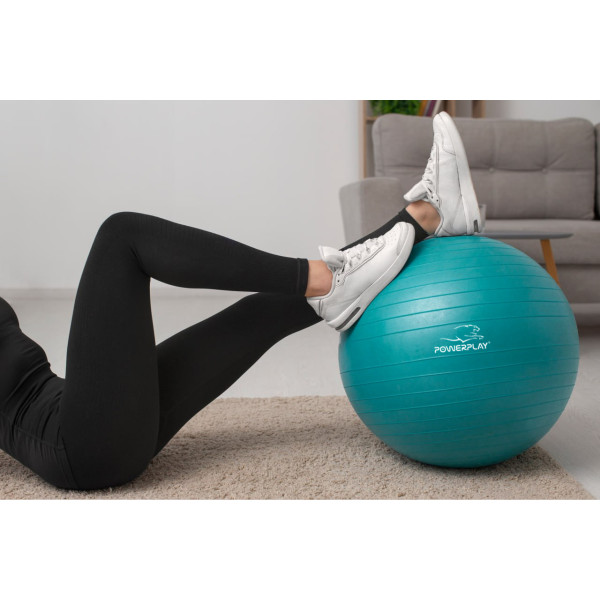 М'яч для фітнесу (фітбол) PowerPlay 4001 Ø75 cm Gymball Зелений + помпа