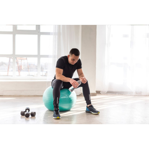 М'яч для фітнесу (фітбол) PowerPlay 4001 Ø75 cm Gymball Зелений + помпа